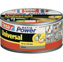 Tesa Extra Power Universal vävtejp, 10 meter gånger 50 millimeter, silver
