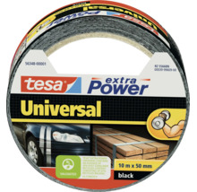 Tesa Extra Power Universal vävtejp med 10 meters längd och 50 millimeters bredd i svart