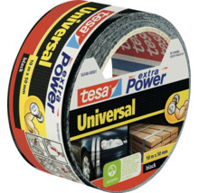 Tesa Extra Power Universal vetejp i svart med 10 meters langd och 50 millimeters bredd for reparationer och fastsattning