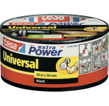 Tesa Extra Power Universal vävtejp, 10 meter gånger 50 millimeter, svart