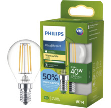 Philips LED klotlampa E14 2,3 Watt motsvarar 40 Watt varmvitt ljus 2700 Kelvin