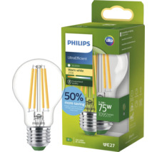 Philips LED lampa E27, 5,2 Watt motsvarar 75 Watt, 1095 lumen, varmvit 2700 Kelvin, UltraEfficient filamentlampa