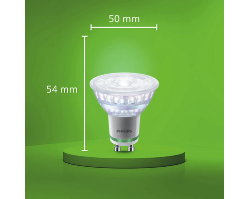 Philips LED lampa med GU10 sockel och mått 50 millimeter diameter och 54 millimeter höjd