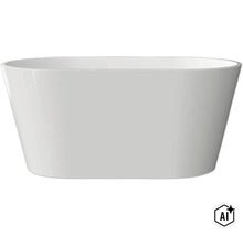 Fristående badkar av sanitetsakryl med oval form för badrummet (Image AI modified or generated)