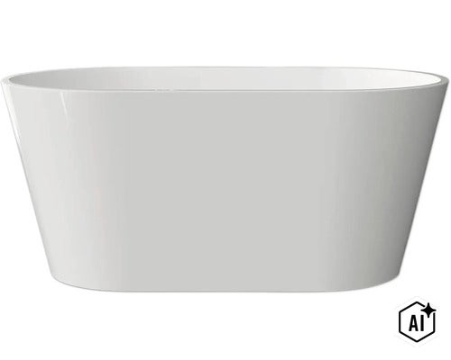 Fristående badkar av sanitetsakryl med oval form för badrummet (Image AI modified or generated)