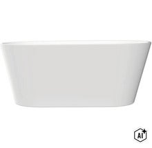 Fristående badkar i sanitetsakryl med oval form (Image AI modified or generated)