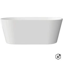 Fristående badkar tillverkat av sanitetsakryl i oval form för badrummet (Image AI modified or generated)
