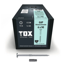TOX GAP distansskruv 6 gånger 90 millimeter, galvaniserad, inklusive bits TX 30, förpackning med 100 stycken.