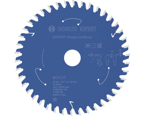 Bosch Expert Wood Cordless cirkelsågblad med 140 millimeter diameter för batteridrivna cirkelsågar
