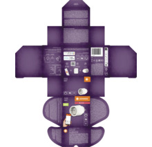 Utvikt förpackning för smart vägguttagsadapter Ledvance Smart Plus Zigbee med tekniska specifikationer och symboler.