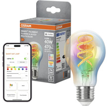 Osram Smart Plus Filament LED lampa E27 med multifärgfunktion och Matter standard inklusive appstyrning och produktförpackning