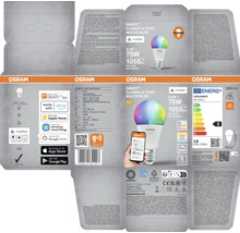 Osram Smart Plus Classic A75 E27 Multicolor LED lampa 9,5 Watt med Matter standard, 1055 lumen, dimbar, styrbar via app och smart hem system.