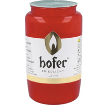 Hofer Friedlicht gravljus i rött plasthölje med metallock och tryckt logotyp