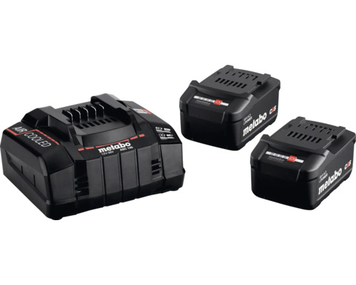 Metabo snabbladdare ASC 145 med två 18 volt Li-Power batteripaket inklusive Cordless Alliance System-teknologi.