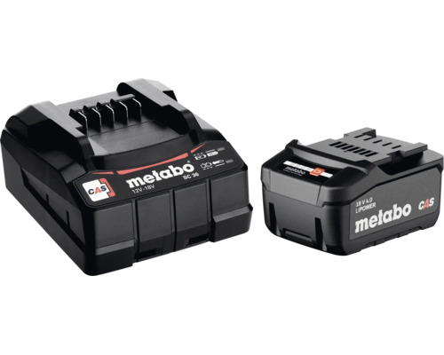 Metabo batteriladdare SC 36 och litiumjonbatteri 18 Volt 4 amperetimmar för elverktyg