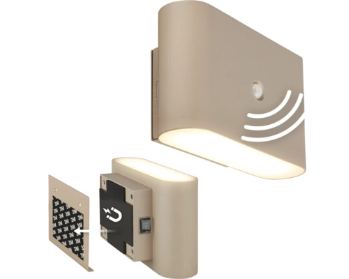 LED vägglampa med rörelsesensor och magnetfäste för enkel montering
