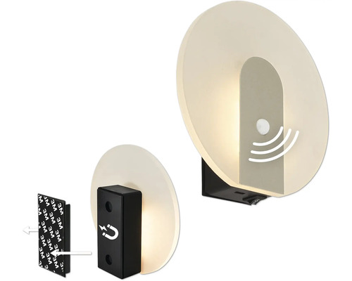 LED vägglampa med rörelsesensor och magnetfäste för enkel montering