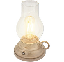 Dekorativ LED bordslampa i antik lyktadesign med glaskupa