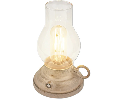 Dekorativ LED bordslampa i antik lyktadesign med glaskupa