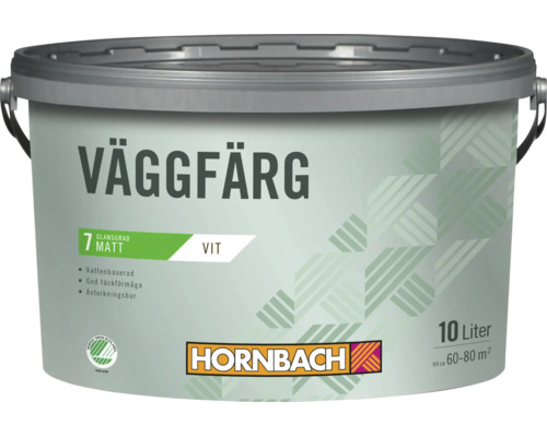 Hink med vit matt väggfärg 10 liter Hornbach logotyp