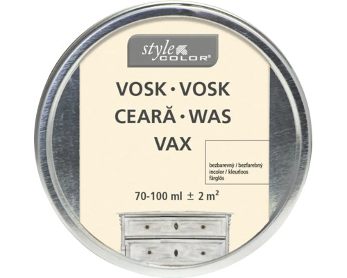 Möbelvax Style Color färglöst för träytor, 70 till 100 milliliter för cirka 2 kvadratmeter.