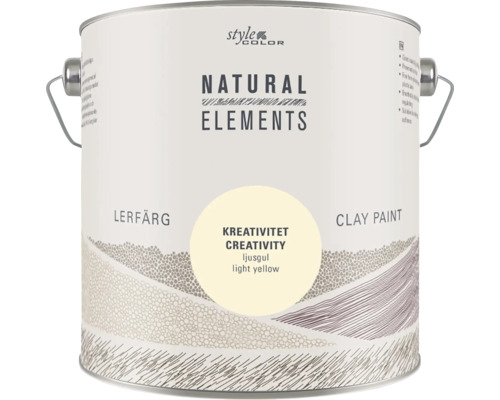 Style Color Natural Elements lerfärg i nyansen kreativitet ljusgul i färgburk