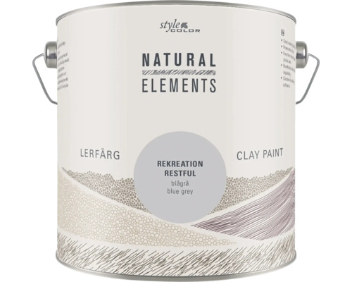 Style Color Natural Elements lerfärg i nyansen Rekreation Restful blågrå som färgburk