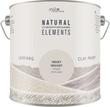 En burk Style Color Natural Elements lerfärg i nyansen Insikt Insight misty grey.