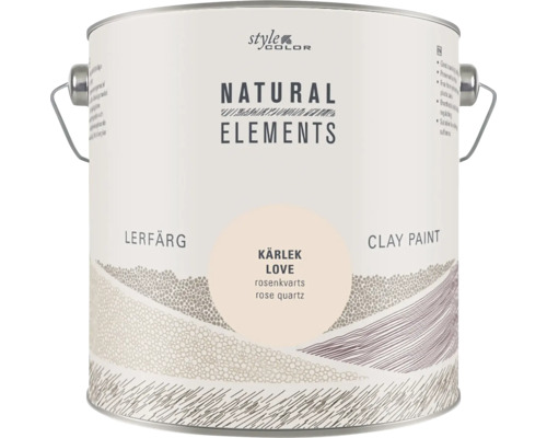 Burk med StyleColor Natural Elements lerfärg i nyansen Kärlek rosenkvarts
