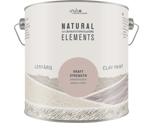 Burk med Style Color Natural Elements lerfärg i nyansen Kraft Strength pastellviolett.