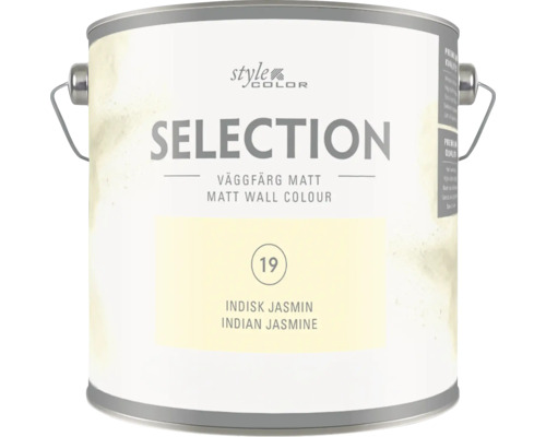En burk Style Color Selection matt väggfärg i nyansen Indisk Jasmin.