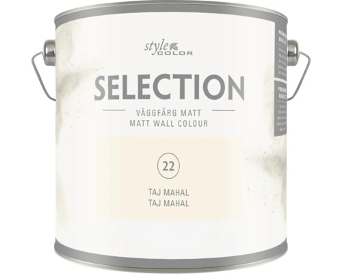 Matt väggfärg Style Color Selection Taj Mahal 22 i en färgburk med handtag