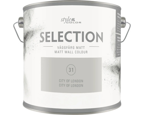 En burk Style Color Selection matt väggfärg i nyansen City of London för inomhusbruk