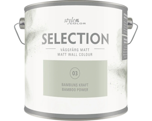 En burk Style Color Selection matt väggfärg i nyansen Bambuns Kraft