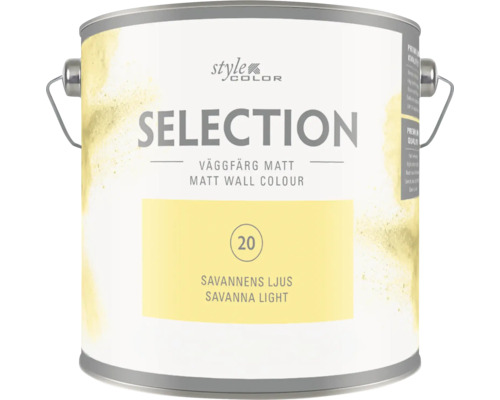 StyleColor Selection matt väggfärg i kulören Savannens Ljus i en färgburk med bärhandtag