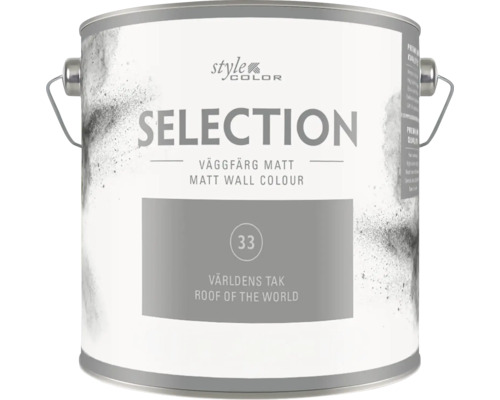 En burk Style Color Selection matt väggfärg i kulören 33 Världens Tak Roof of the World.