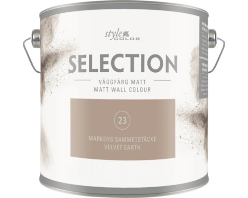 Style Color Selection matt väggfärg i nyansen Markens Sammetstäcke Velvet Earth i en färgburk