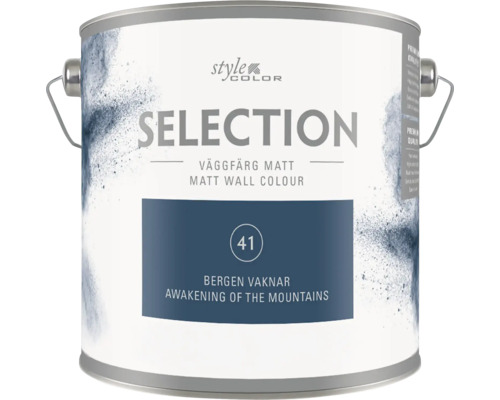 En färgburk StyleColor Selection väggfärg matt nummer 41 Bergen Vaknar Awakening of the Mountains.