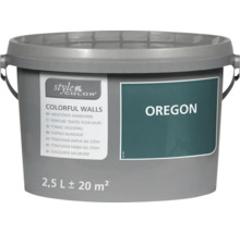 Hink StyleColor Colorful Walls väggfärg i kulören Oregon, volym 2,5 liter för cirka 20 kvadratmeter.