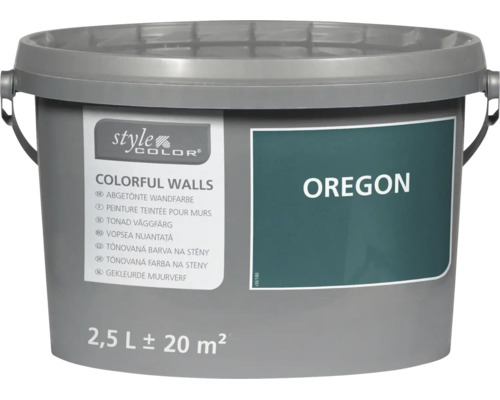 Hink StyleColor Colorful Walls väggfärg i kulören Oregon, volym 2,5 liter för cirka 20 kvadratmeter.