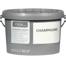 StyleColor väggfärg i hink, kulör Champagne, volym 2,5 liter för cirka 20 kvadratmeter.