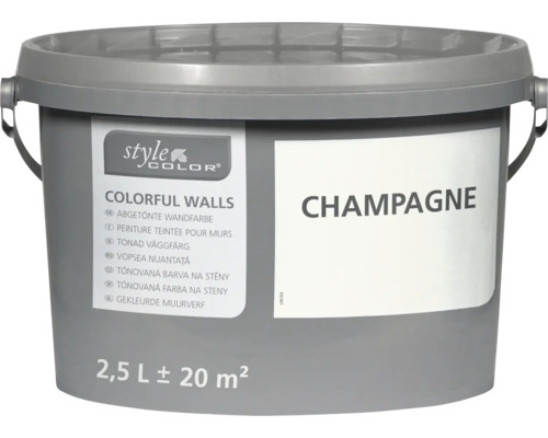 StyleColor väggfärg i hink, kulör Champagne, volym 2,5 liter för cirka 20 kvadratmeter.