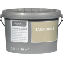 Hink med StyleColor Colorful Walls väggfärg i nyansen Sand Dune för 20 kvadratmeter yta.