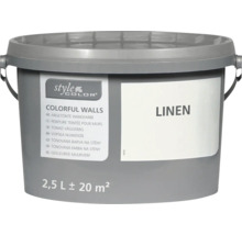 Hink Style Color väggfärg Linen med en volym på 2,5 liter för cirka 20 kvadratmeter yta.