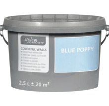 Style Color Colorful Walls väggfärg i hink 2,5 liter Blue Poppy