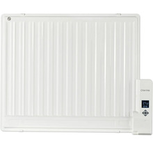 Elektrisk platt radiator med Otermo logotyp och digital termostat för väggmontering