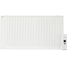 Otermo panelradiator med integrerad digital termostat för effektiv uppvärmning av vardagsrum.