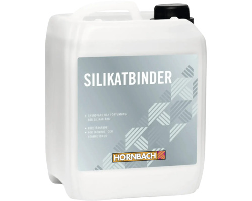 Plastdunk med silikatbinder från Hornbach, grundfärg och förtunning för silikatfärg, förstärkande för inomhus och utomhusbruk.