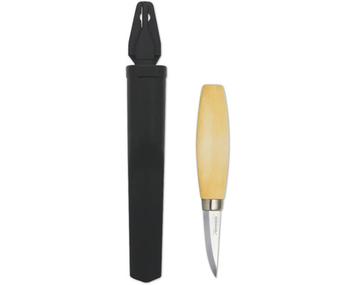 Morakniv täljkniv med träskaft och plastslida