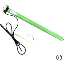 Elektrisk rullgardinsmotor med stromkabel och justerstift for montering i rullgardinsaxel (Image AI modified or generated)